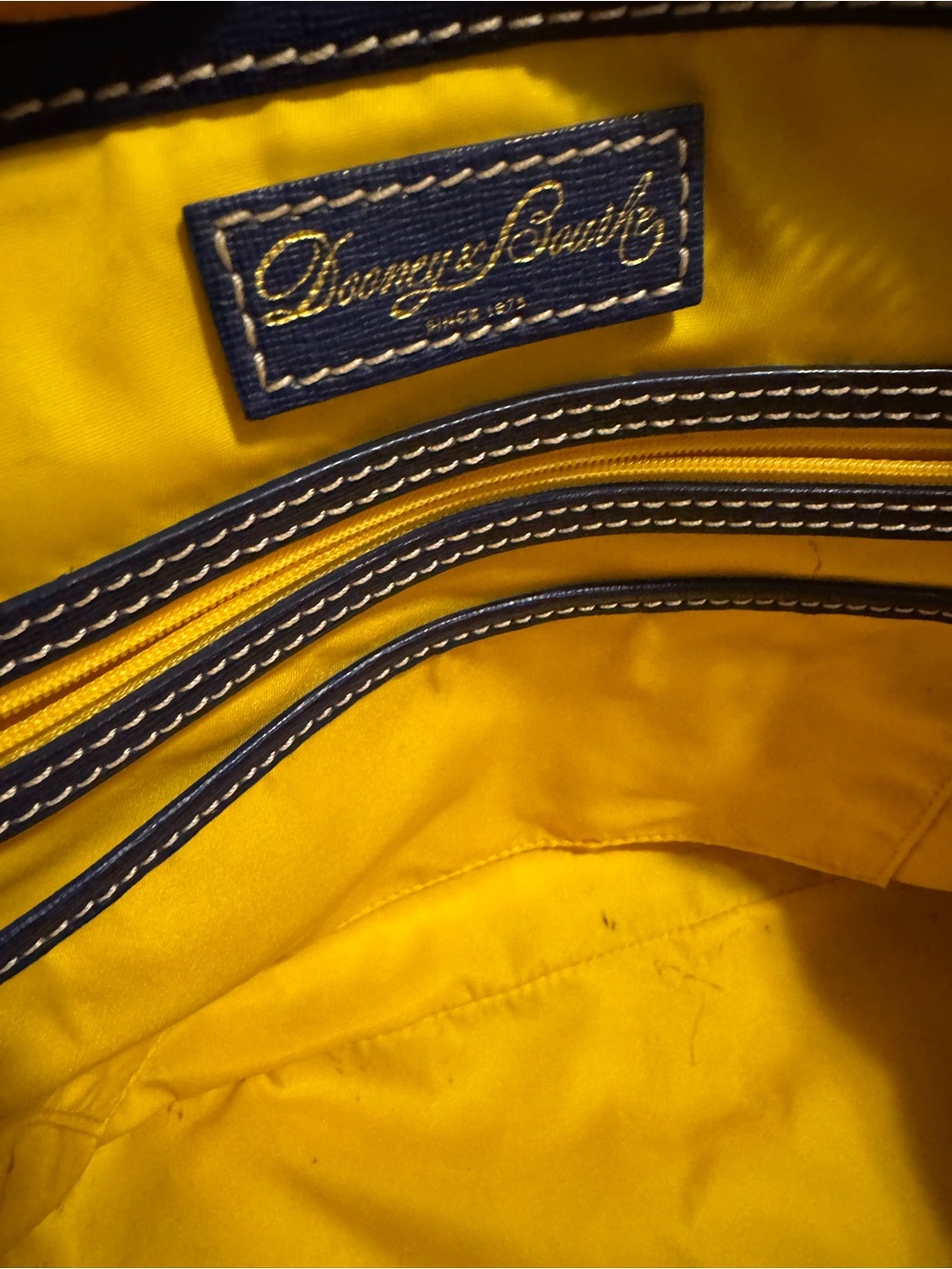 Dooney & Bourke Navy and white Patterned Satchel - Picture 6 of 16